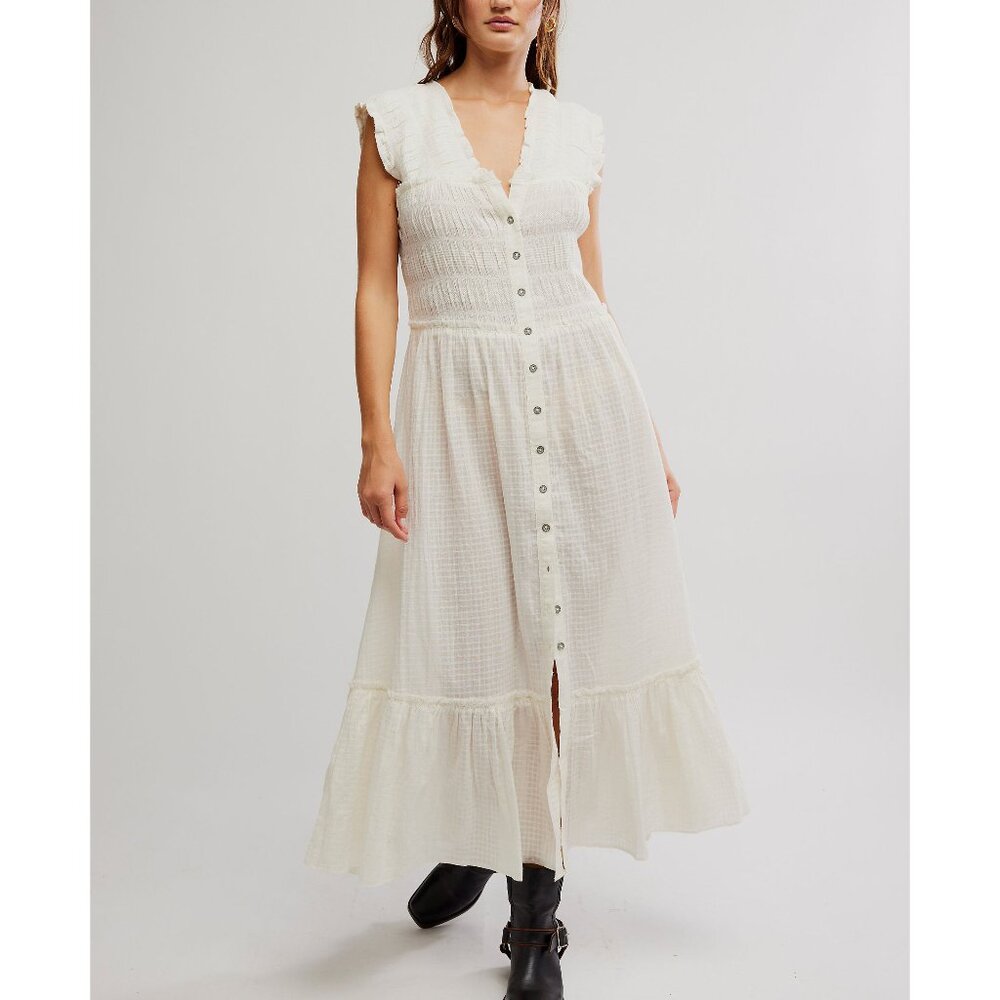 FREE PEOPLE Desert Dazed Midi Dress / Clean Ivory